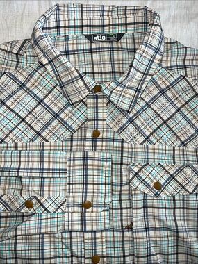 Stio Eddy Drift Shirt Plaid Snap Western Pocket Long Sleeve XL EUC
